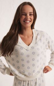 Dazed Daisy V-Neck Long Sleeve Top sold by Z Supply