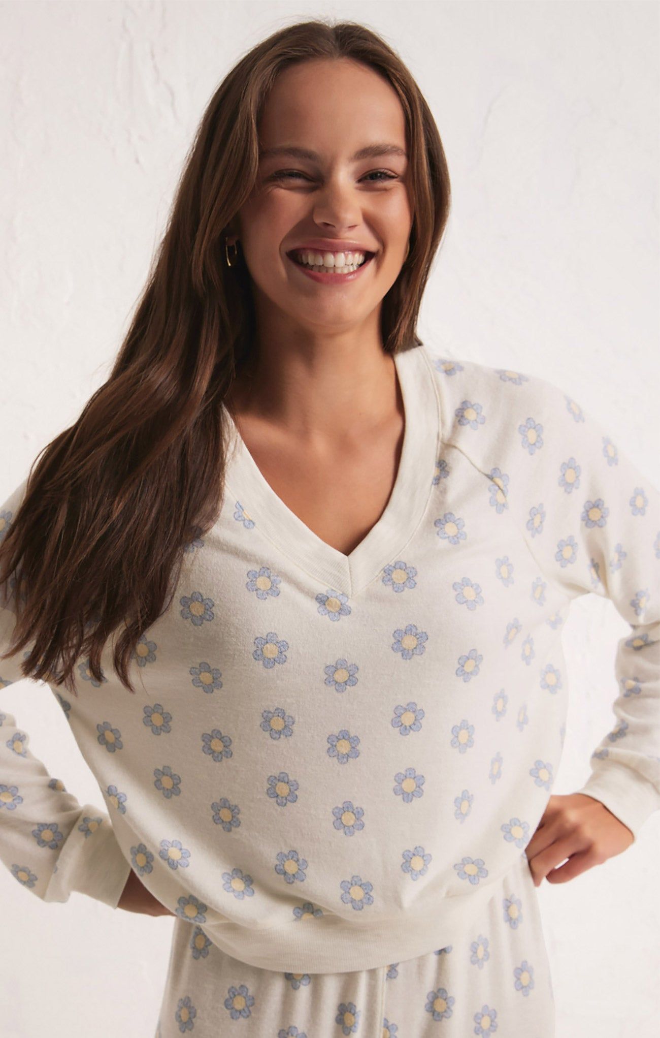 Dazed Daisy V-Neck Long Sleeve Top sold by Z Supply product image thumbnail 5