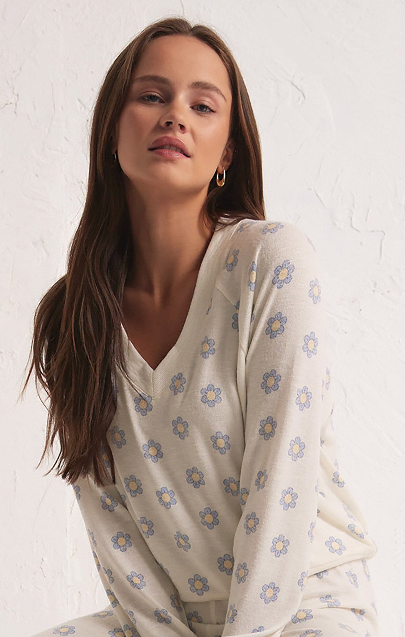 Dazed Daisy V-Neck Long Sleeve Top sold by Z Supply product image thumbnail 4
