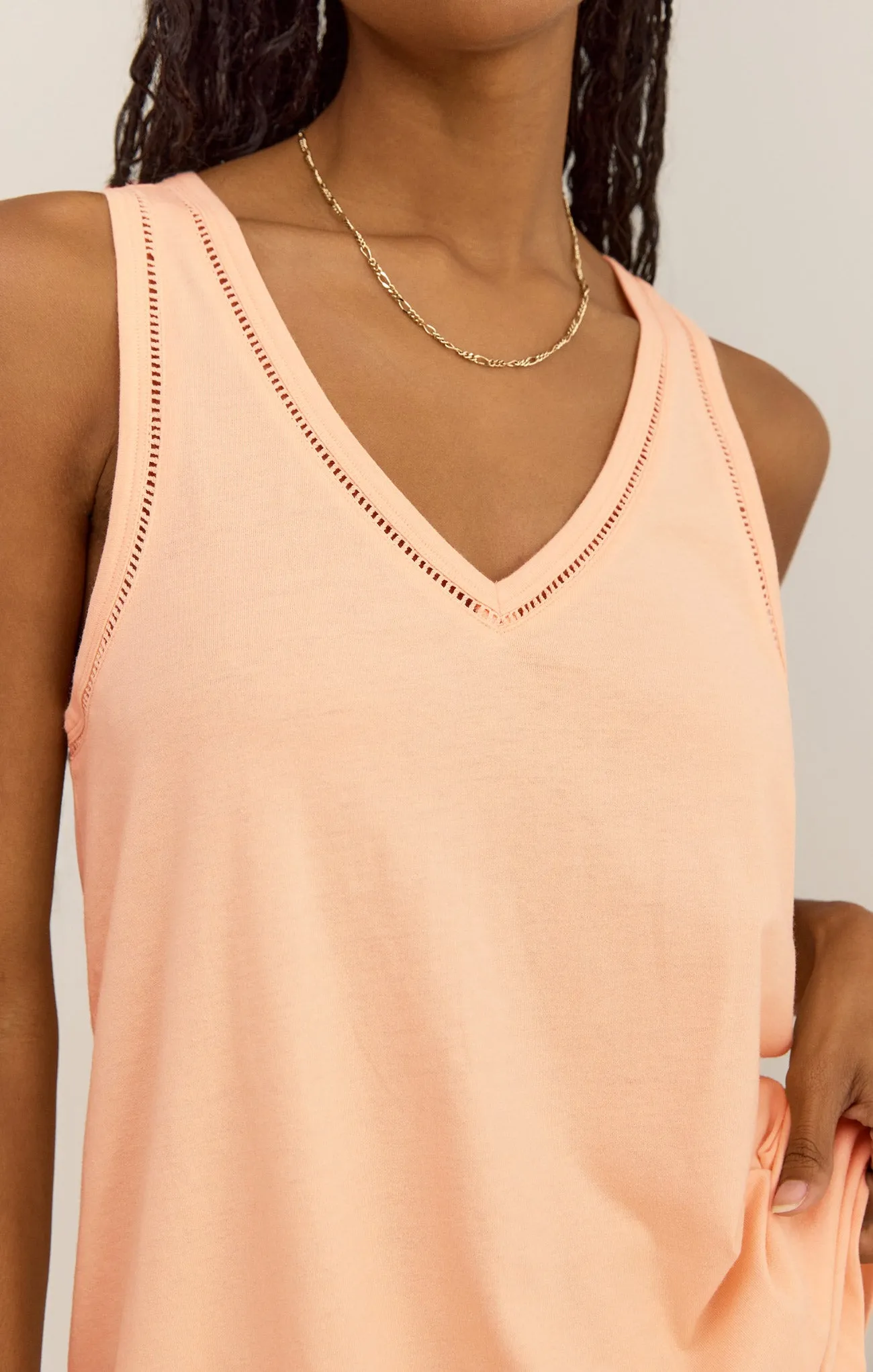 Vagabond Lace Trim V-Neck Tank sold by Z Supply product image thumbnail 5