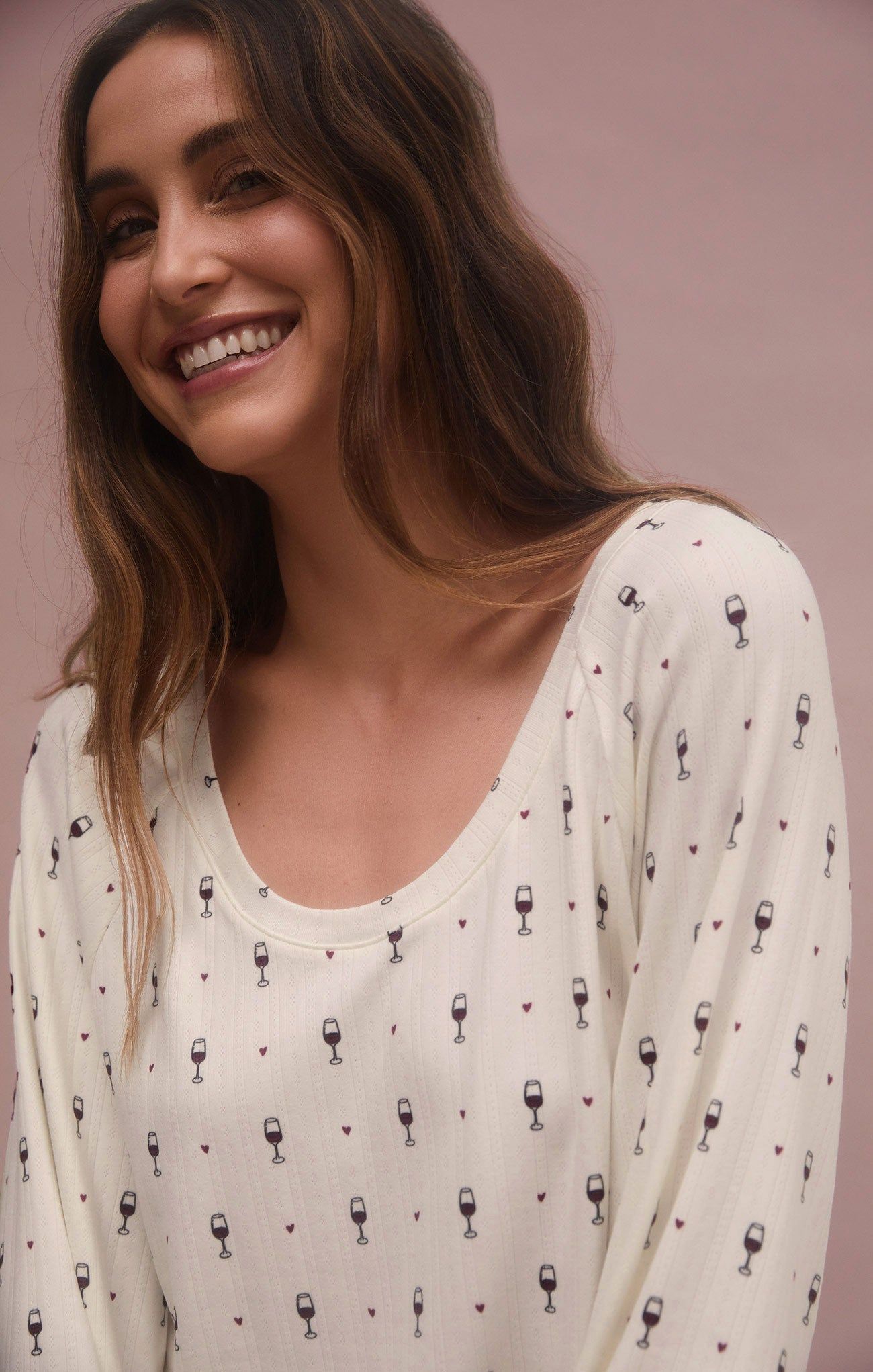 Cheers to Wine Long Sleeve Top sold by Z Supply product image thumbnail 5