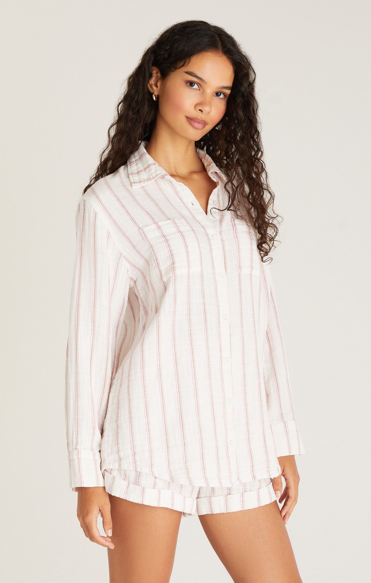 Saturdays Stripe Gauze Button Up Shirt sold by Z Supply product image thumbnail 2