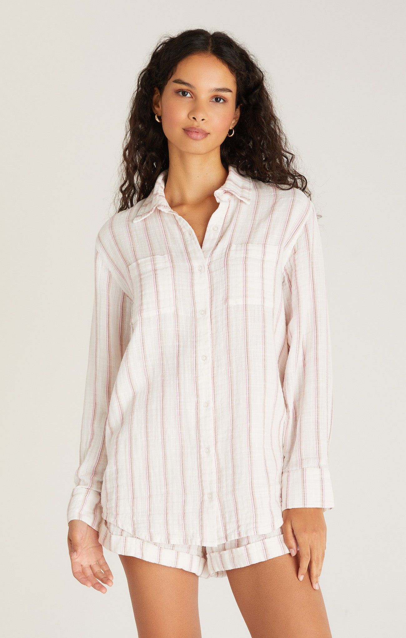 Saturdays Stripe Gauze Button Up Shirt sold by Z Supply product image thumbnail 5