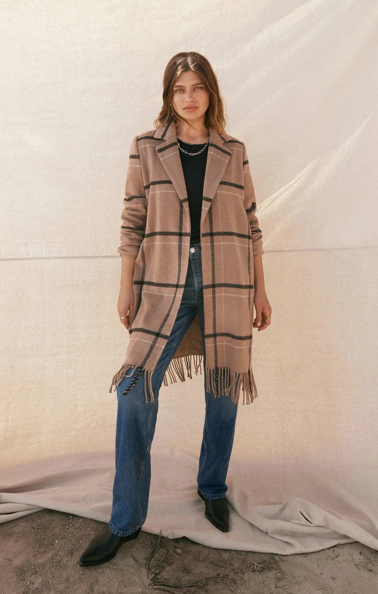 Ynez Fringed Plaid Coat sold by Z Supply product image thumbnail 5