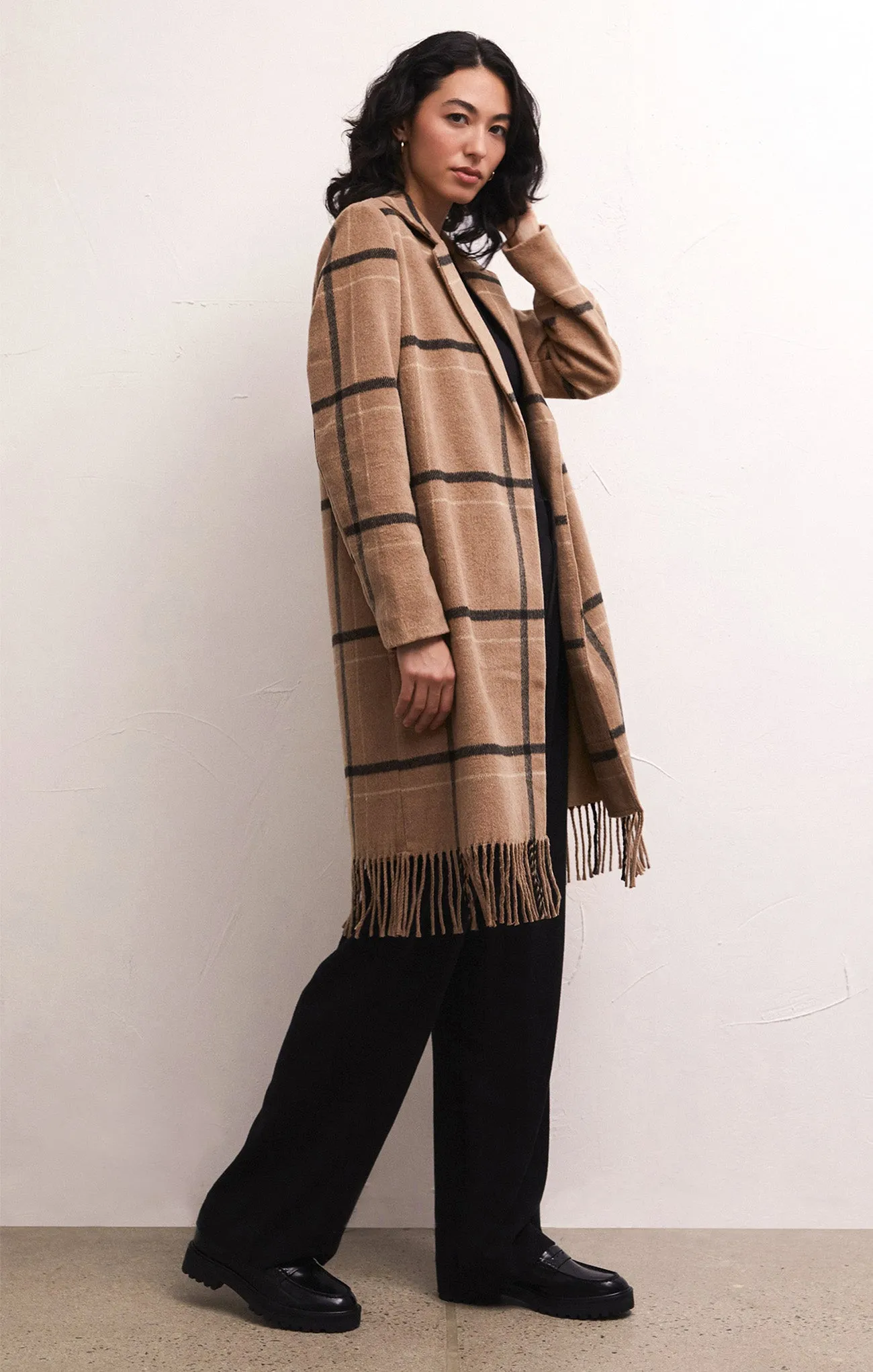 Ynez Fringed Plaid Coat sold by Z Supply product image thumbnail 3