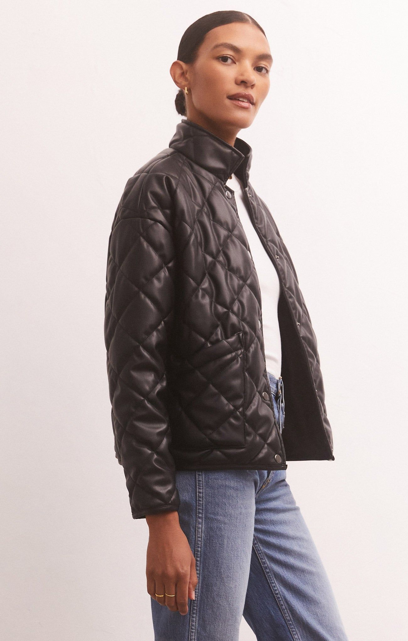 Heritage Quilted Faux Leather Jacket sold by Z Supply product image thumbnail 3
