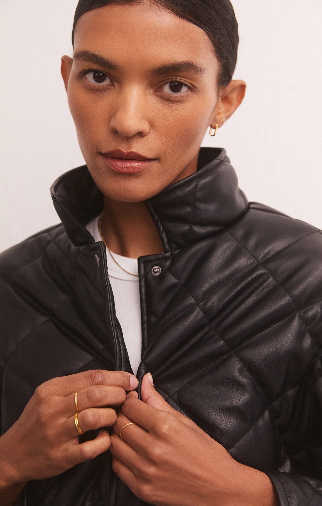 Heritage Quilted Faux Leather Jacket sold by Z Supply product image thumbnail 5