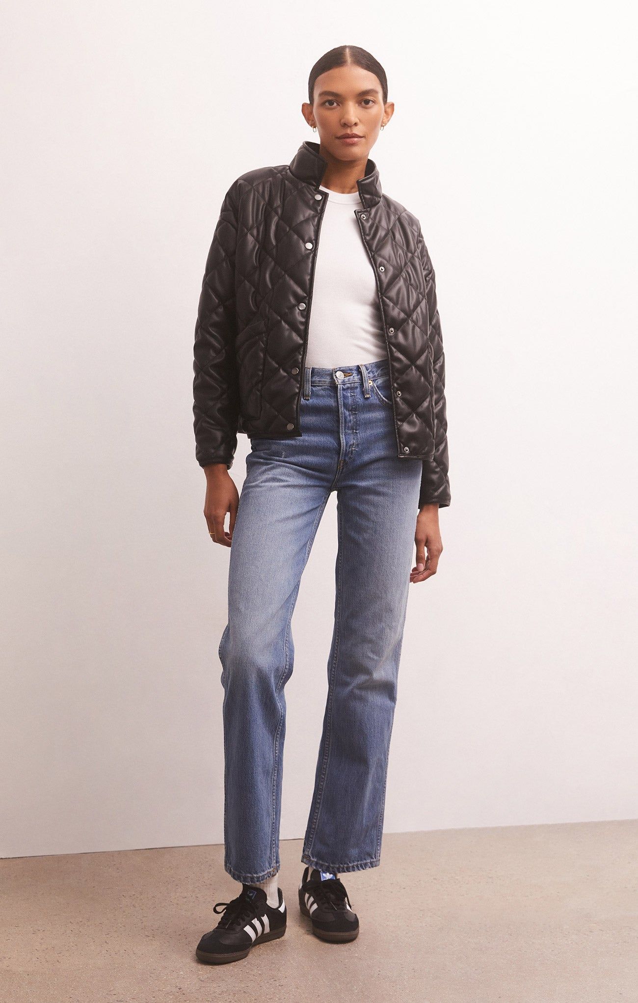 Heritage Quilted Faux Leather Jacket sold by Z Supply product image thumbnail 4