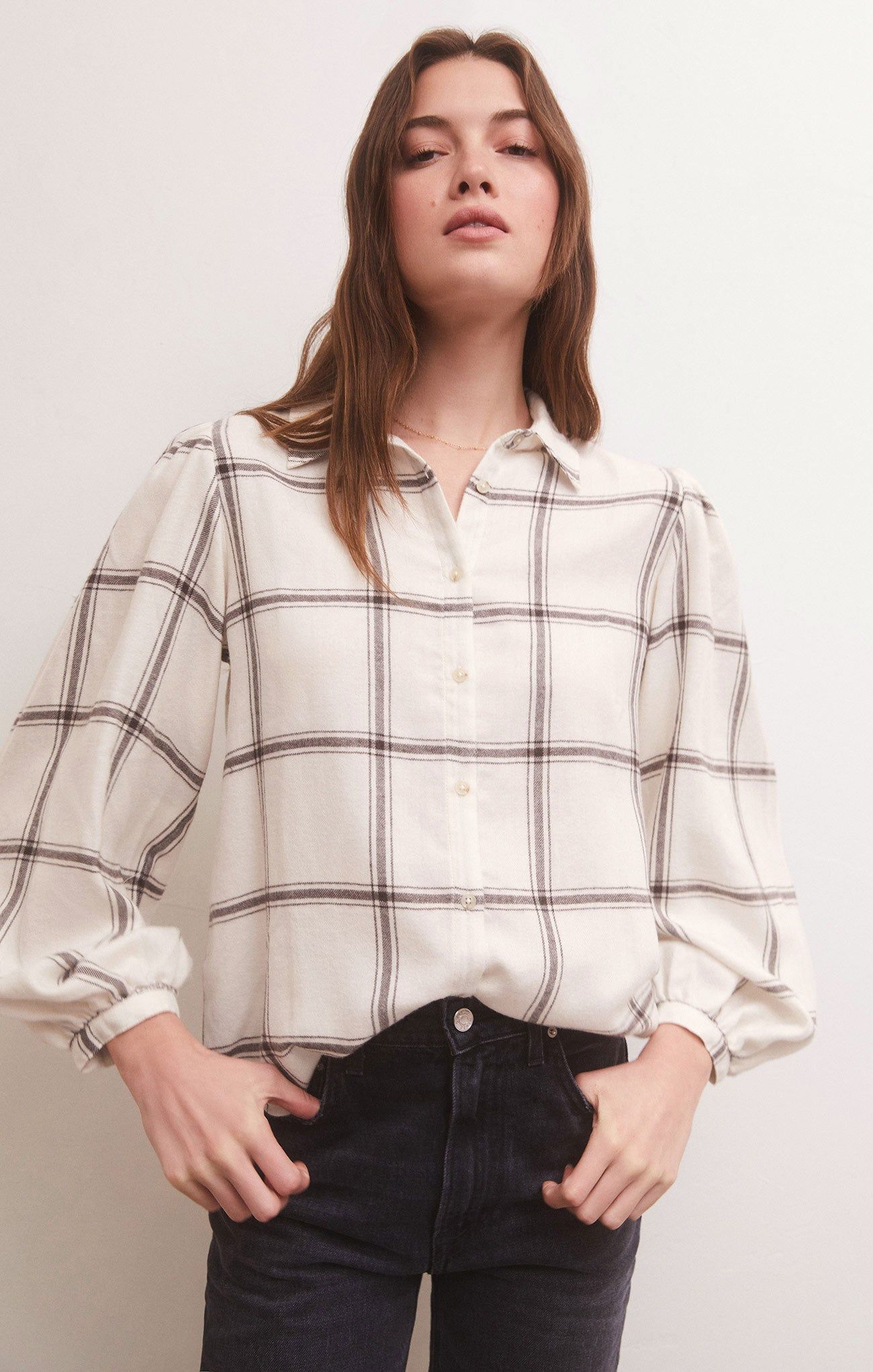 Overland Plaid Blouse sold by Z Supply