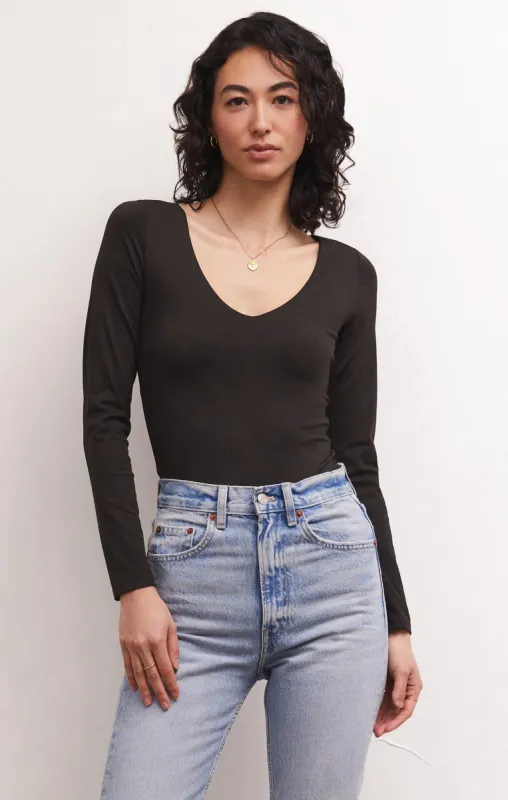 So Smooth V-Neck Bodysuit made by Z Supply