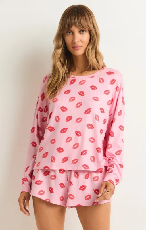 Pucker Up Kisses Long Sleeve Top sold by Z Supply