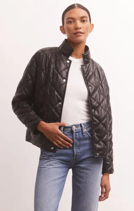 Heritage Quilted Faux Leather Jacket sold by Z Supply