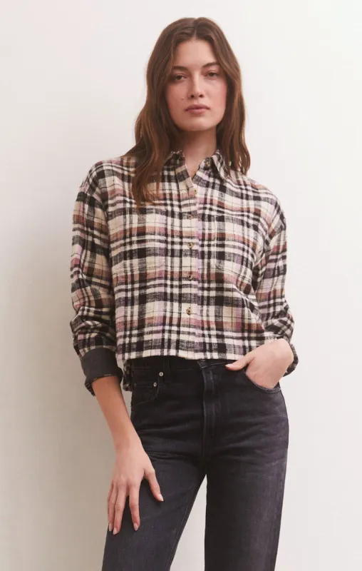 Ethan Cropped Plaid Top sold by Z Supply