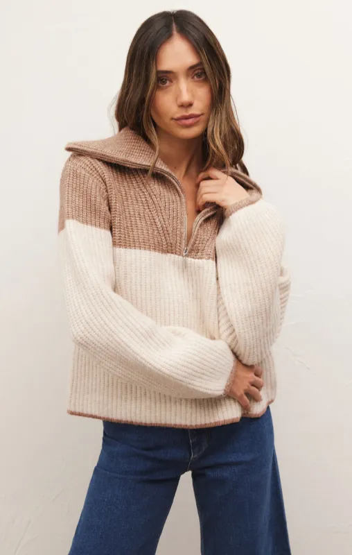 Canyon Half Zip Blocked Sweater made by Z Supply