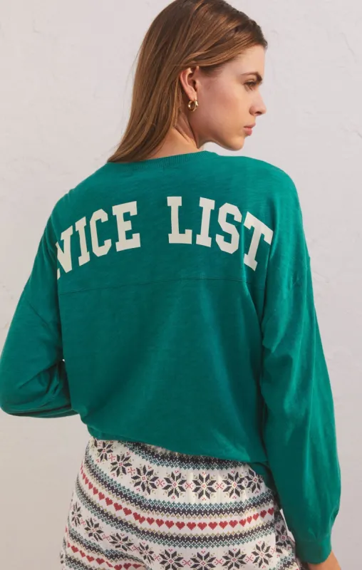 Throwback Nice List Long Sleeve Top sold by Z Supply