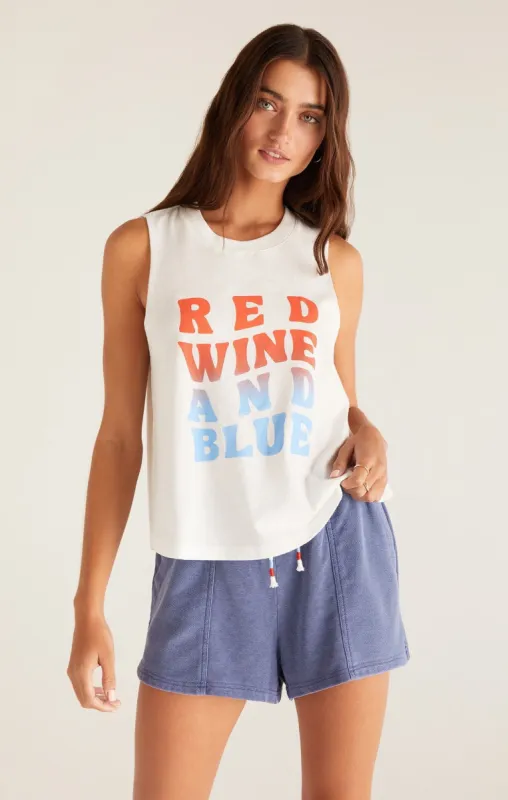 Kayla Red Wine & Blue Tank made by Z Supply