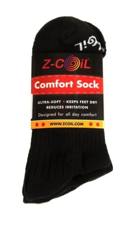 Z-CoiL® Comfort Socks - Ankle Black - 3 Pack sold by Z-Coil