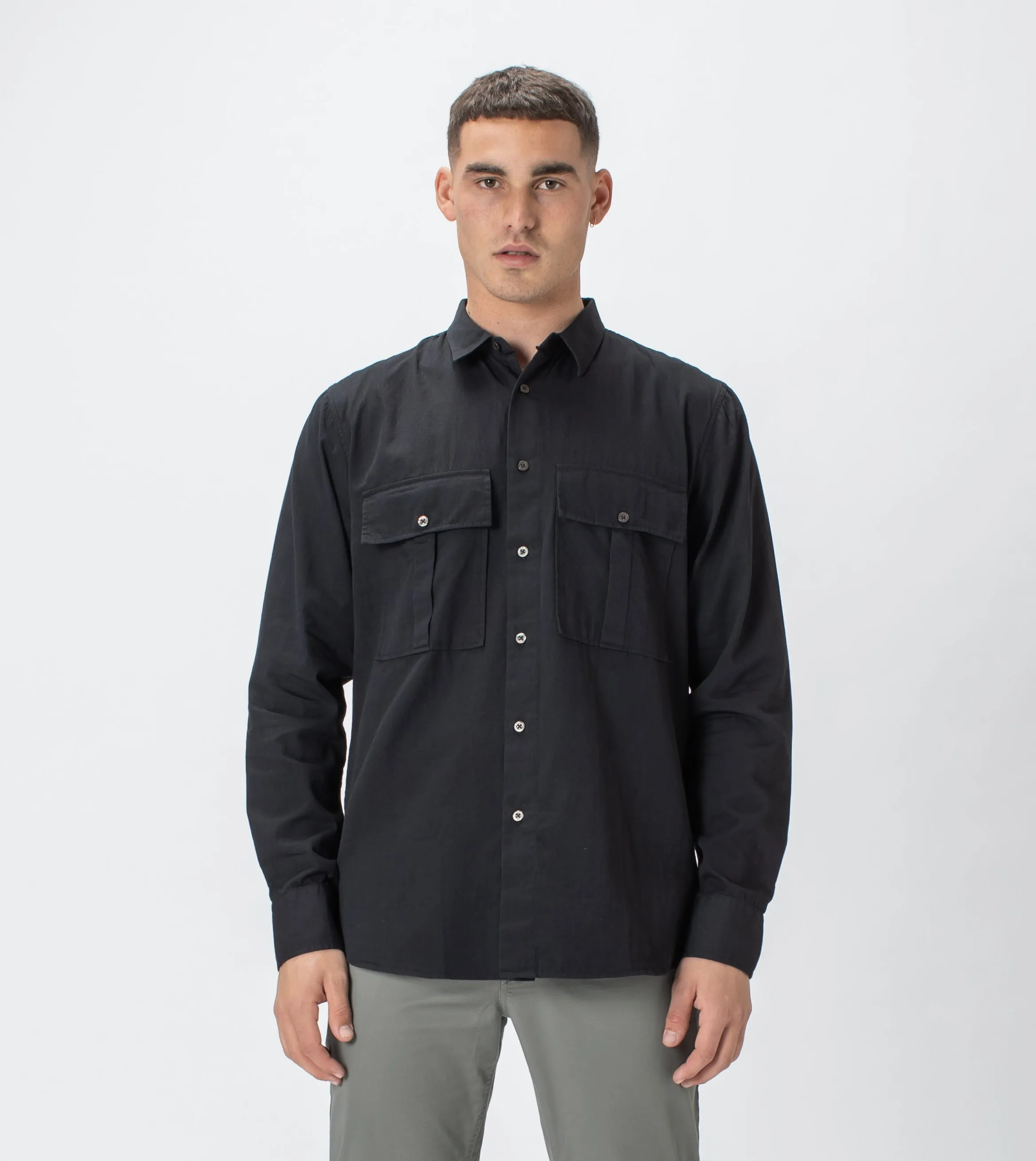 Work LS Shirt Black sold by Zanerobe