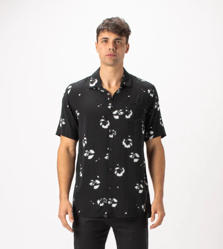 Flower SS Shirt Black sold by Zanerobe