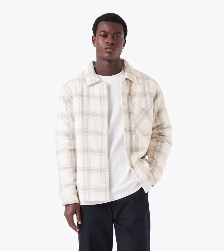 Hike Plaid Overshirt Vintage White/Lt Blue sold by Zanerobe