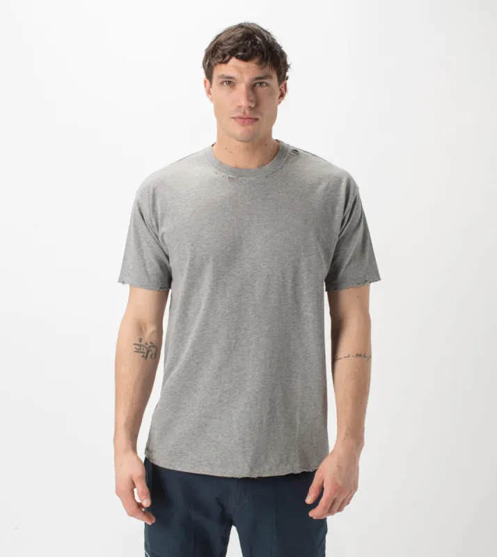 Ripped Box Tee Dk Grey Marle sold by Zanerobe