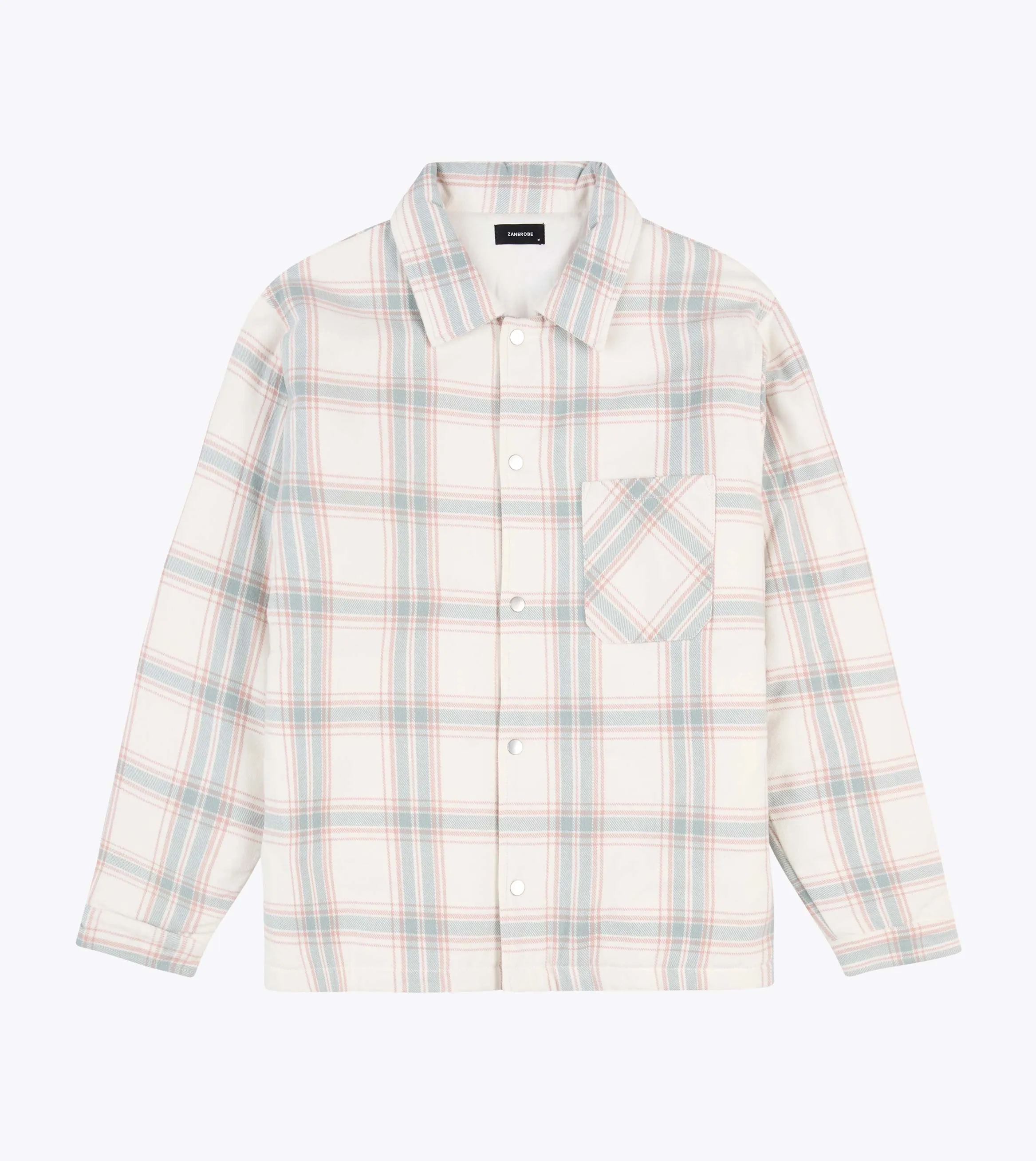 Hike Plaid Overshirt Vintage White/Lt Blue sold by Zanerobe product image thumbnail 3