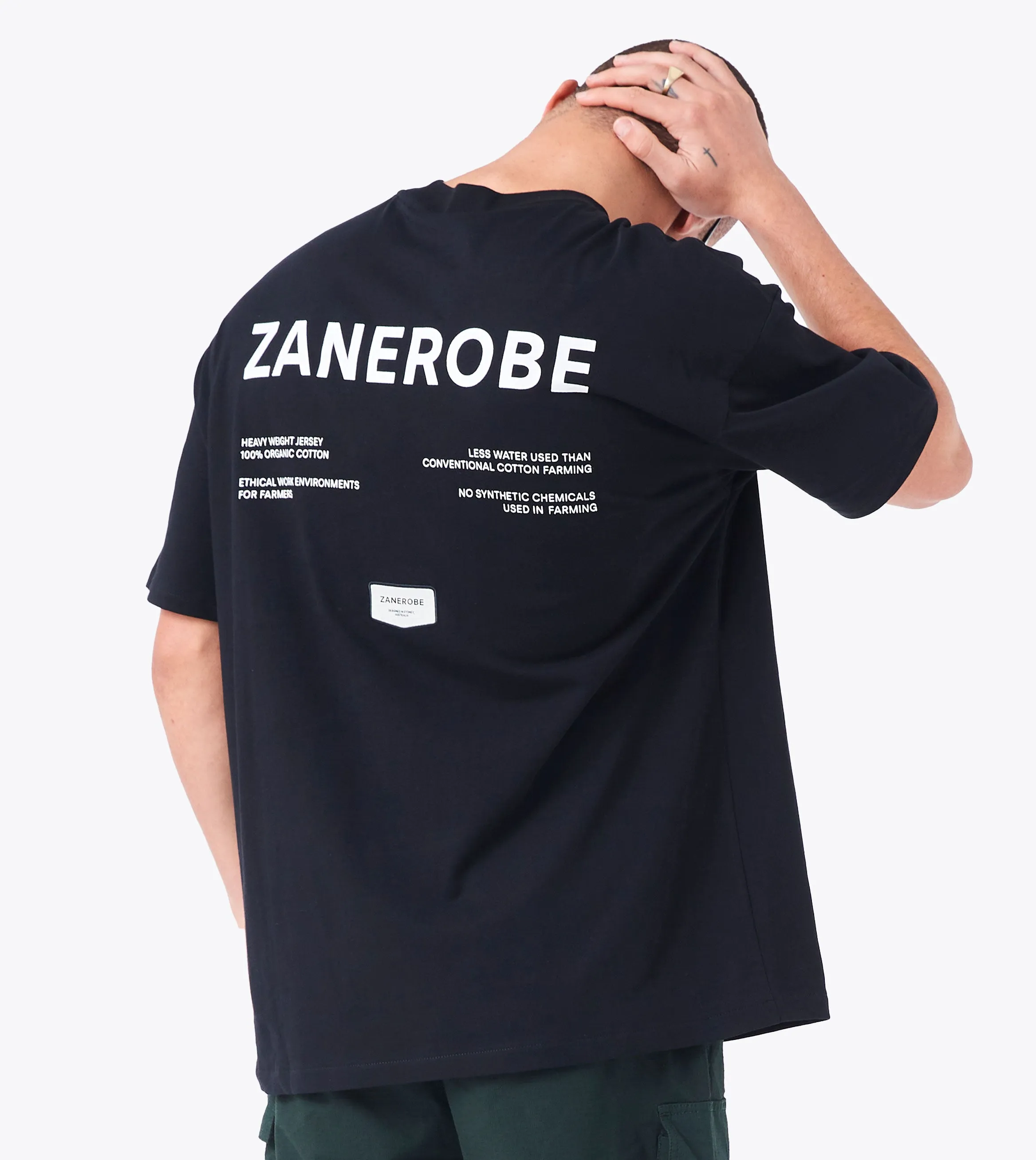 Label Box ++ Tee Black sold by Zanerobe