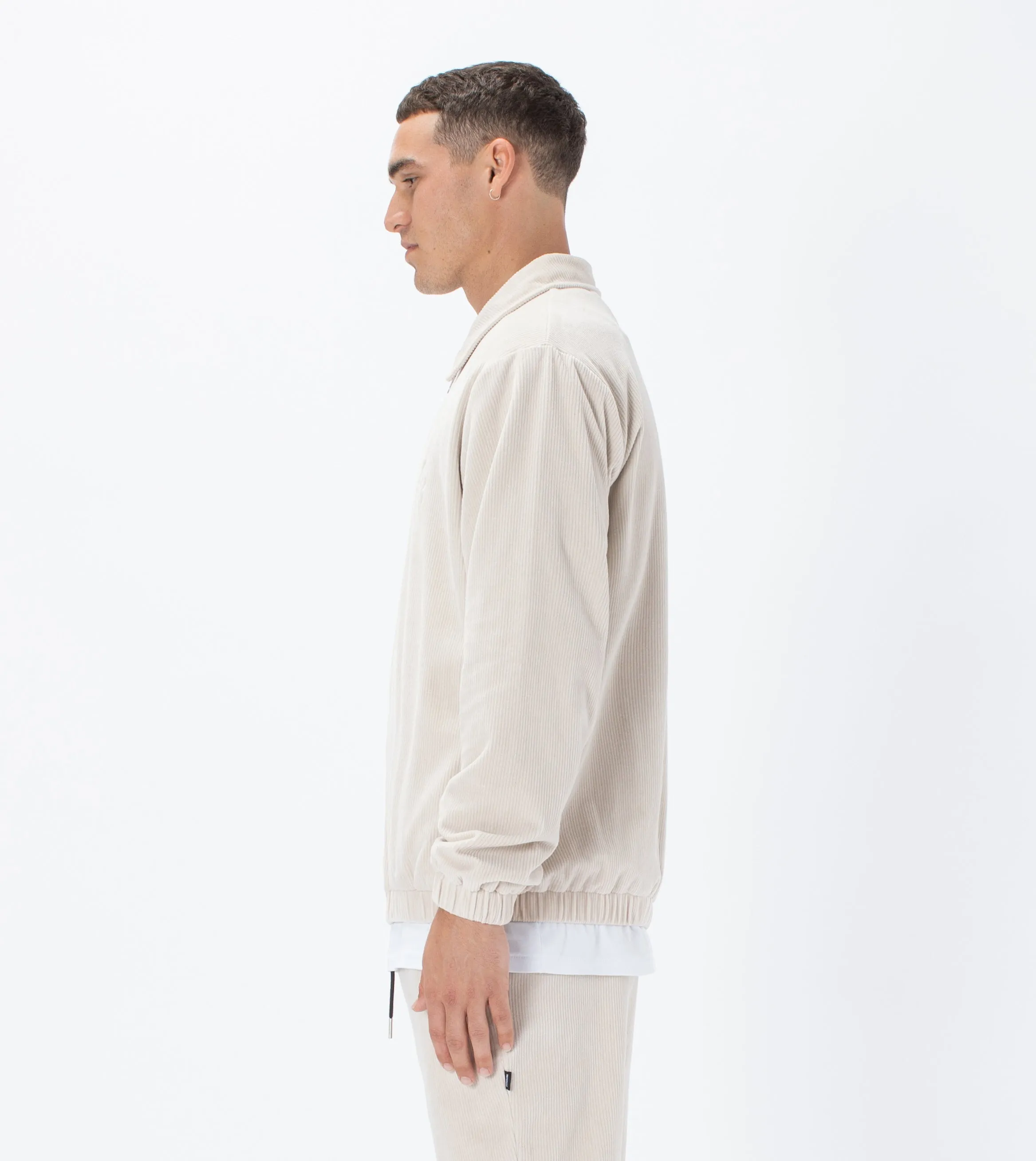 Velour Coach Jacket Beige sold by Zanerobe product image thumbnail 4