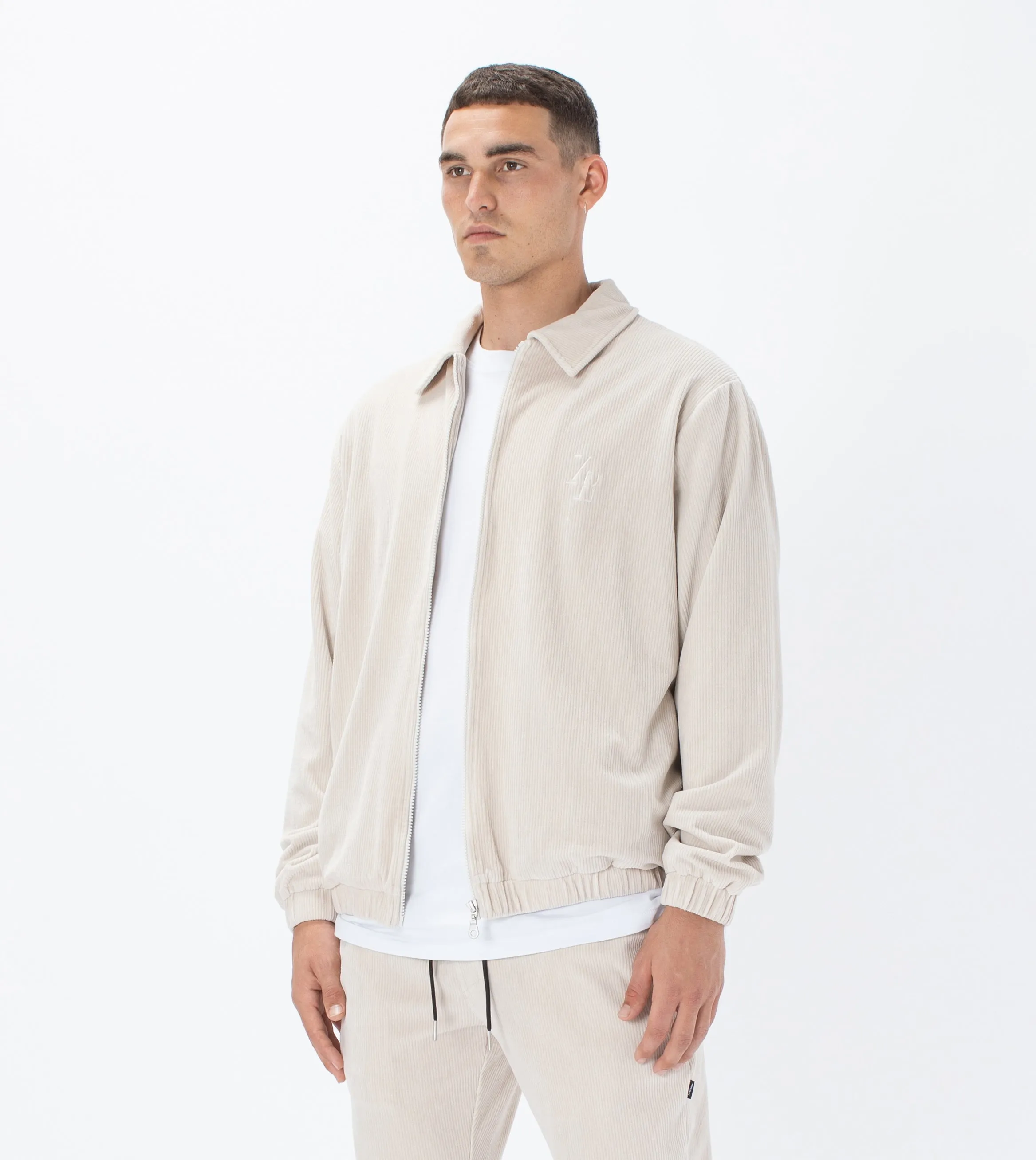 Velour Coach Jacket Beige sold by Zanerobe product image thumbnail 2