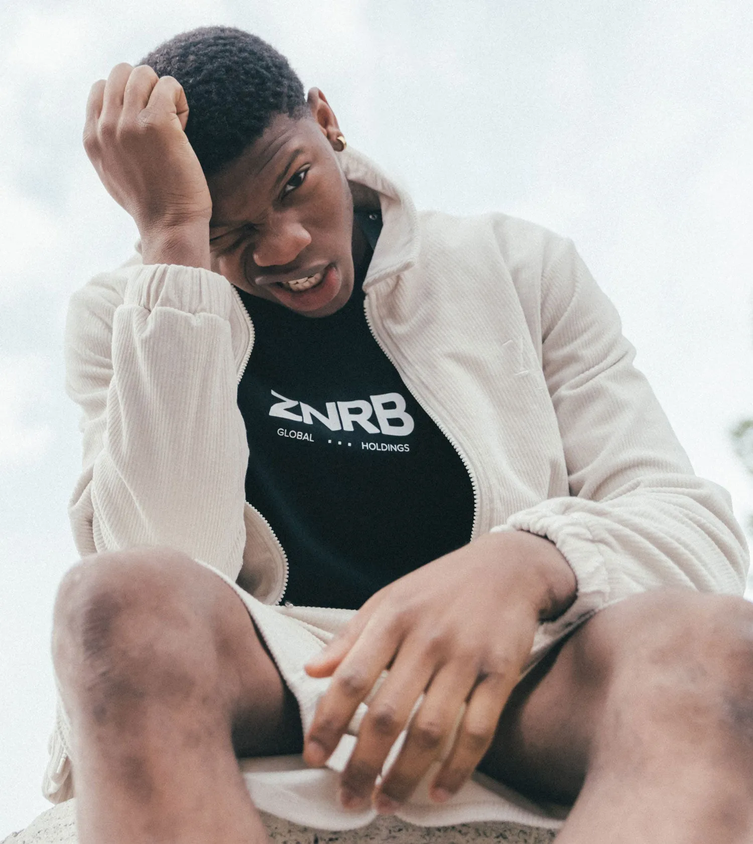 Velour Coach Jacket Beige sold by Zanerobe product image thumbnail 3