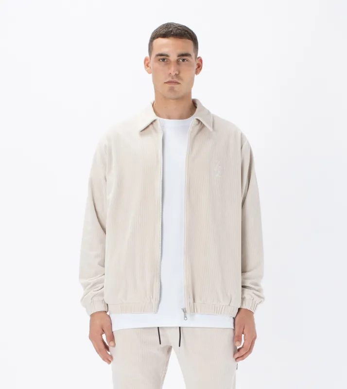 Velour Coach Jacket Beige sold by Zanerobe