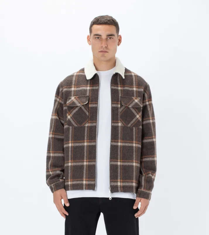 Plaid Work Jacket Timber/Rust sold by Zanerobe