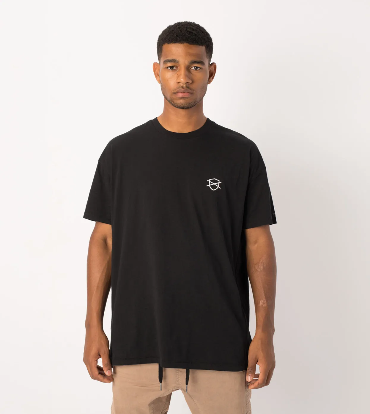 Shield Rugger Tee Black sold by Zanerobe