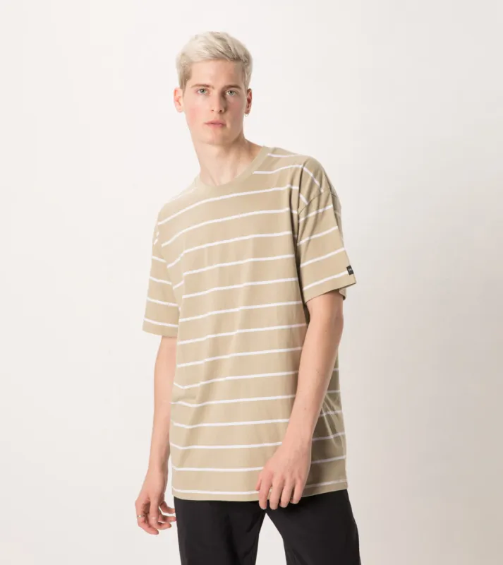 Stripe Box Tee Moss/White - Sale sold by Zanerobe