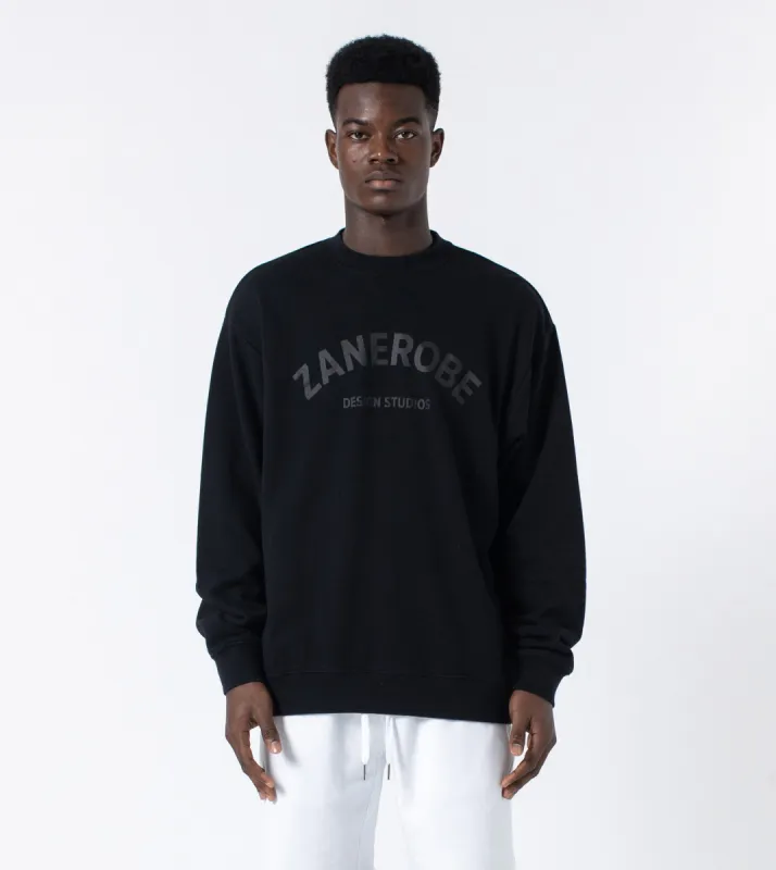 Studios Orgo Crew Sweat Black sold by Zanerobe