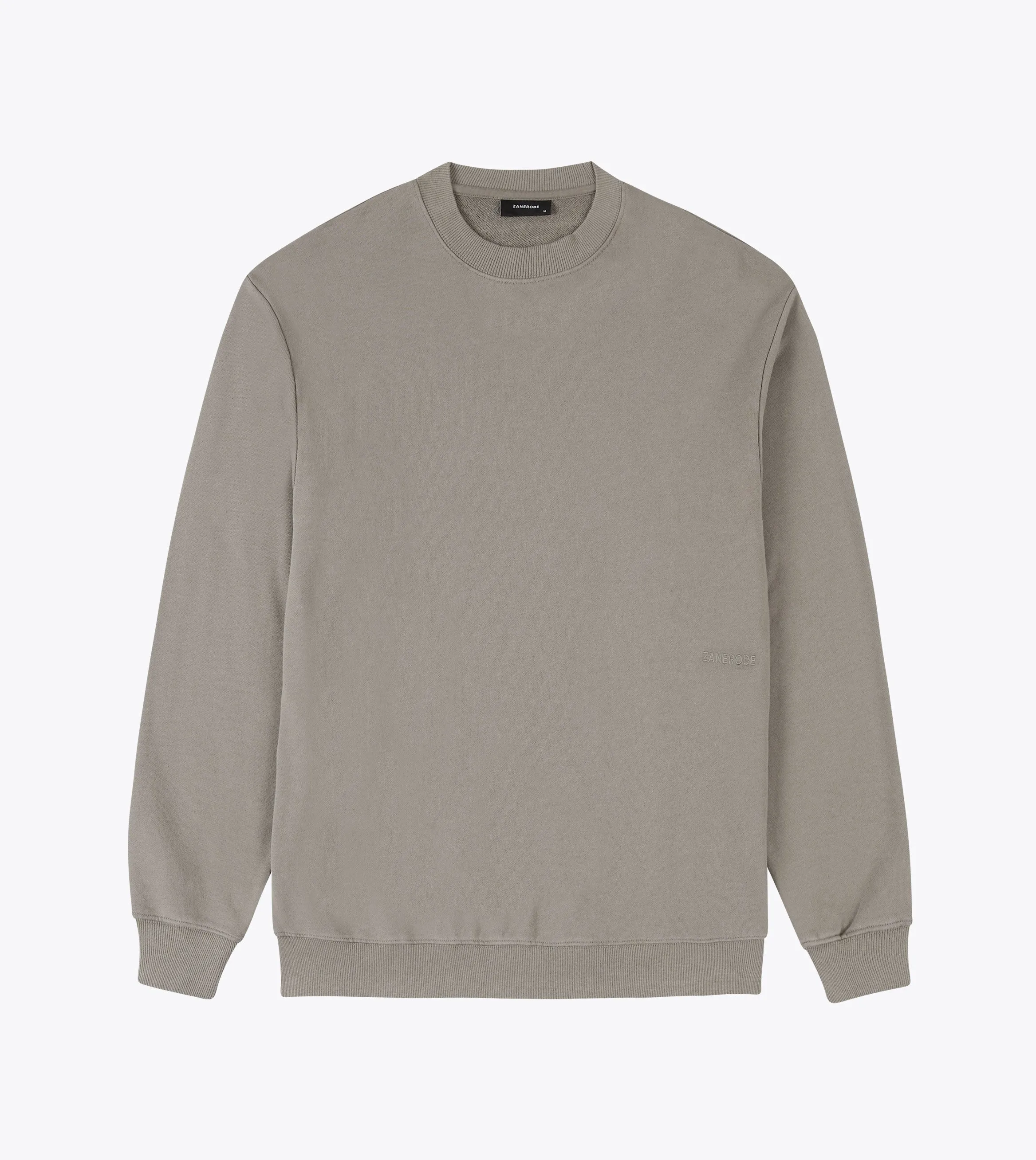 Orgo Crew Sweat Dk Moss sold by Zanerobe