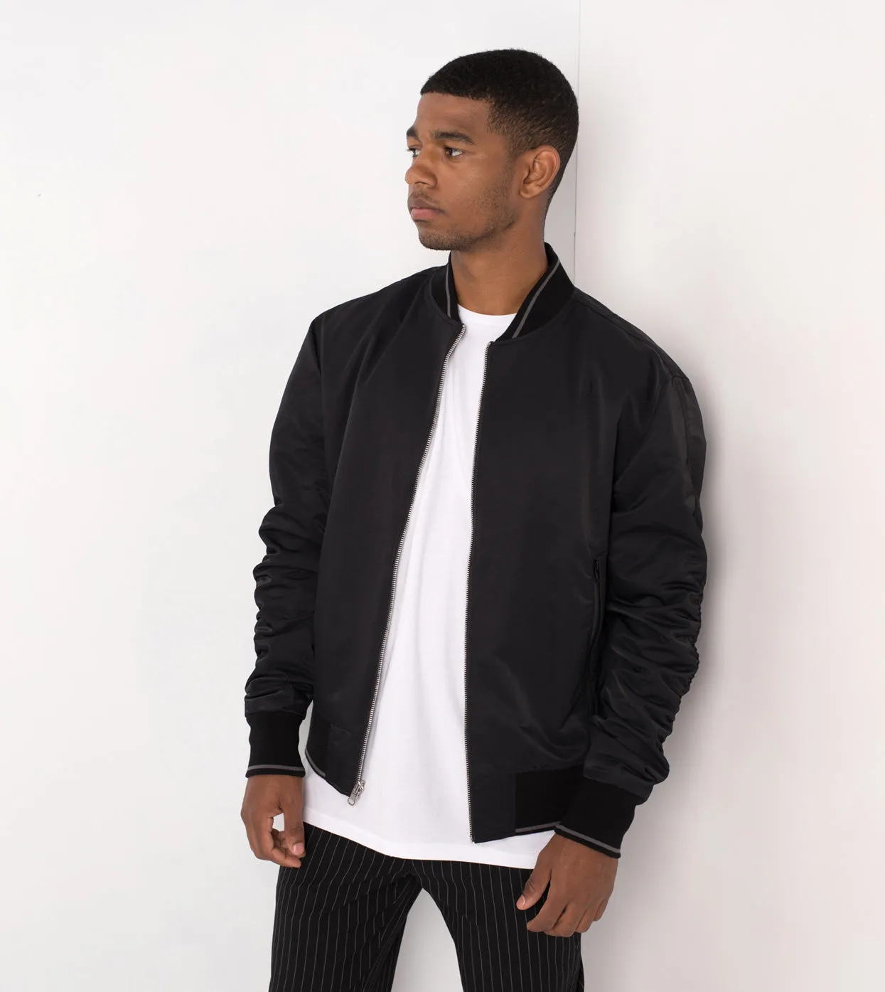 Pinstripe Reversible Bomber Black/White - Sale sold by Zanerobe product image thumbnail 5