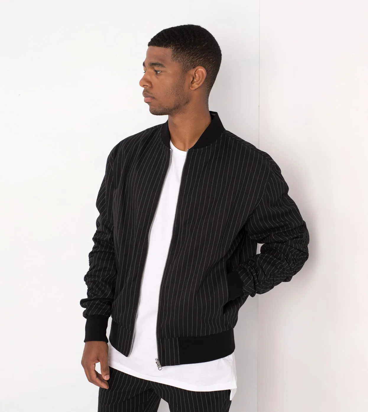 Pinstripe Reversible Bomber Black/White - Sale sold by Zanerobe product image thumbnail 4
