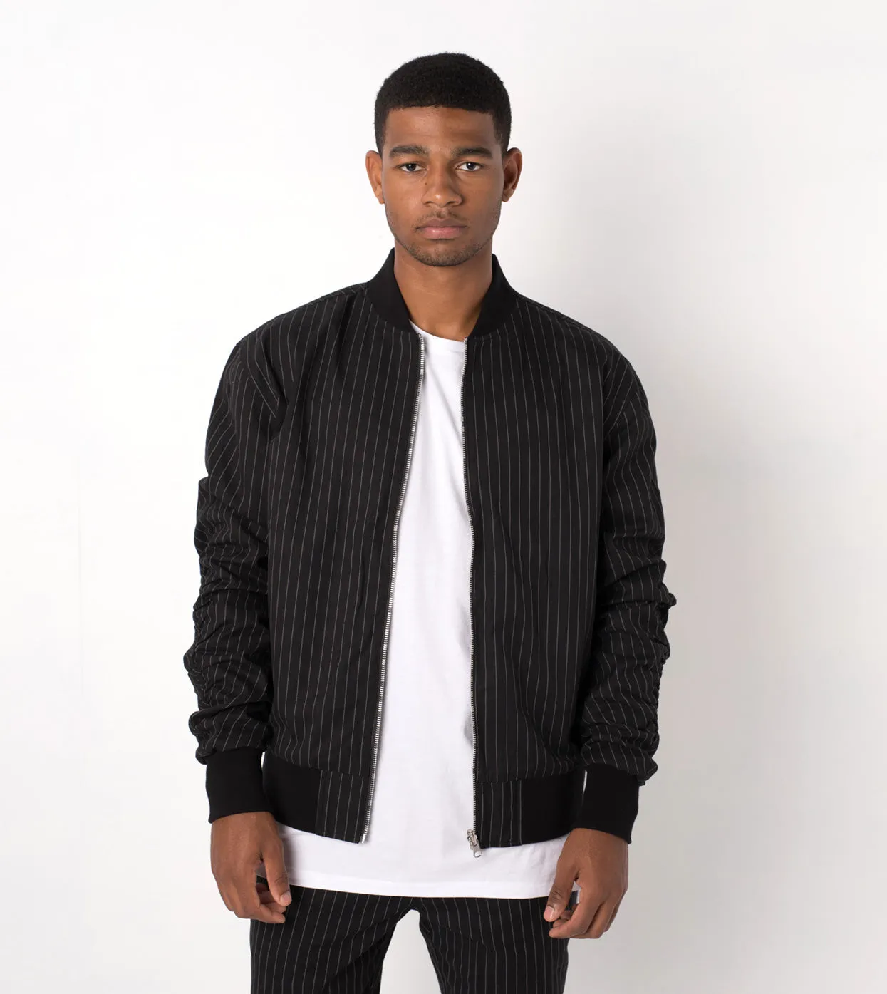 Pinstripe Reversible Bomber Black/White - Sale sold by Zanerobe