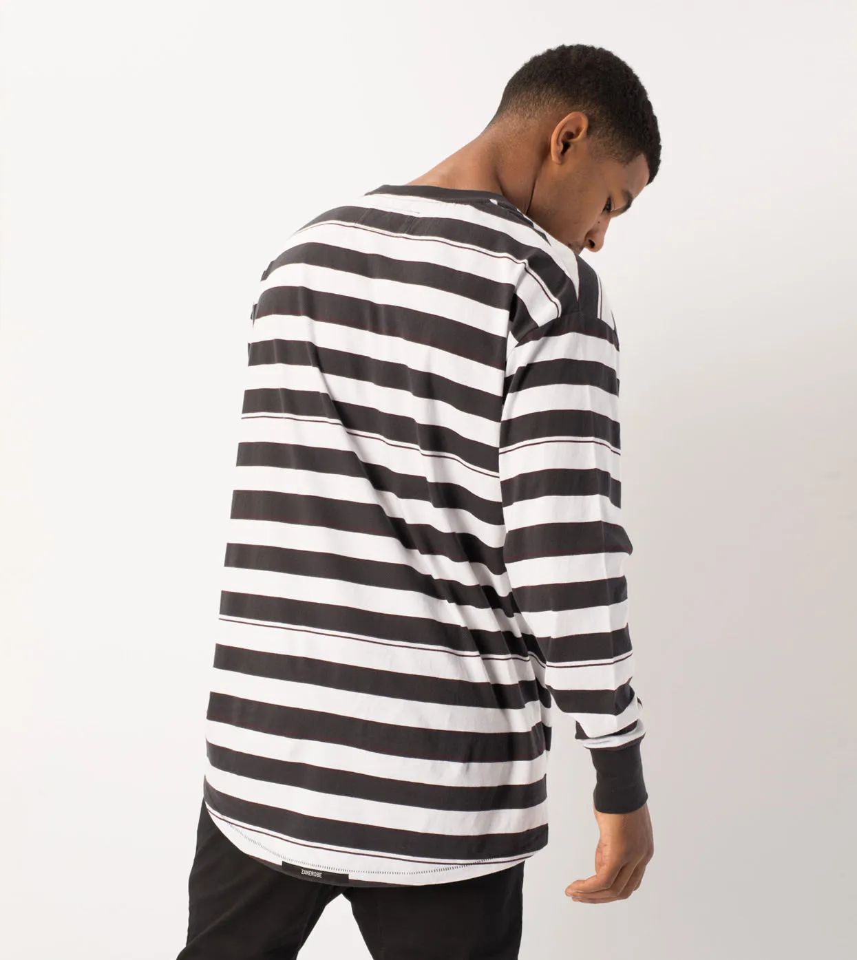 Hoop Rugger LS Tee Vintage Black/White sold by Zanerobe product image thumbnail 5