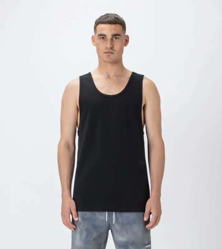 Pique Rugger Tank Black sold by Zanerobe