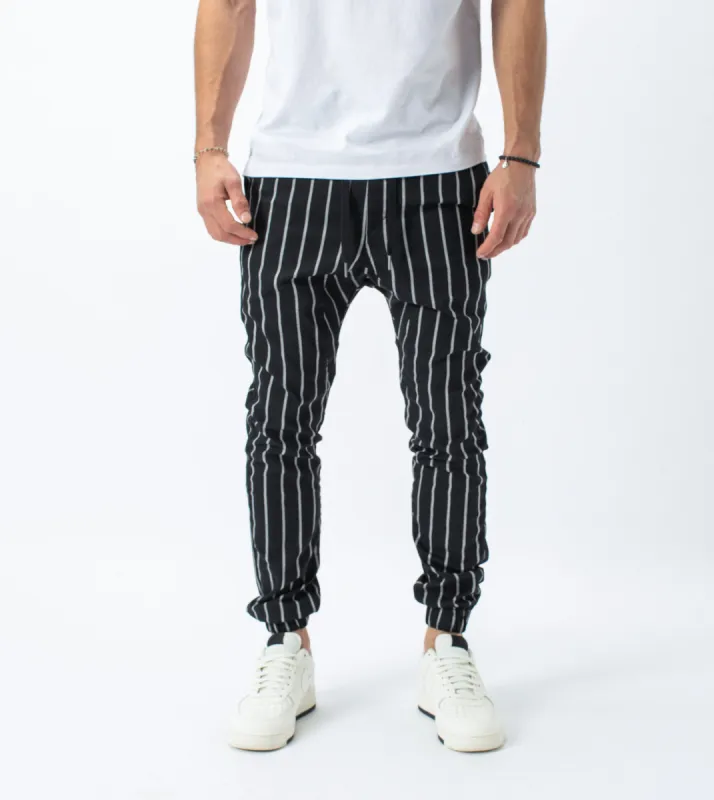 Stripe Sureshot Jogger Black/Milk - Sale sold by Zanerobe