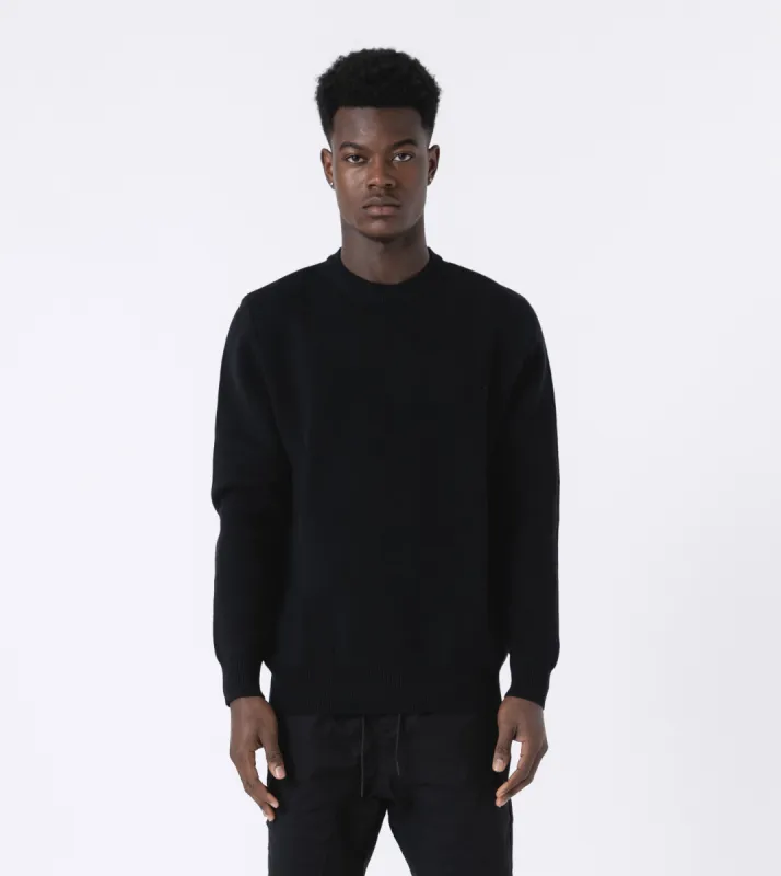Intarsia Crew Knit Black sold by Zanerobe