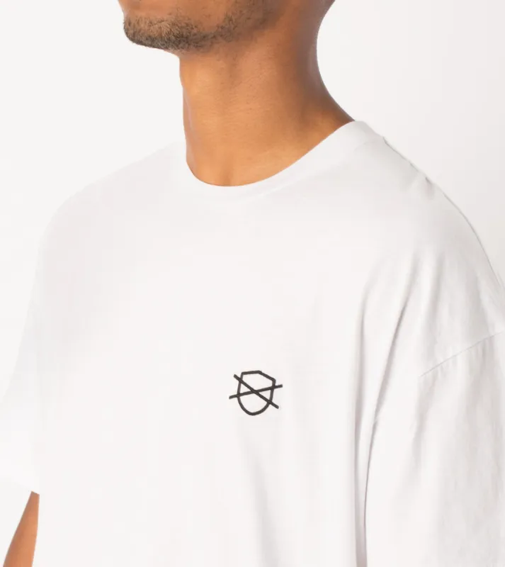 Shield Rugger Tee White sold by Zanerobe