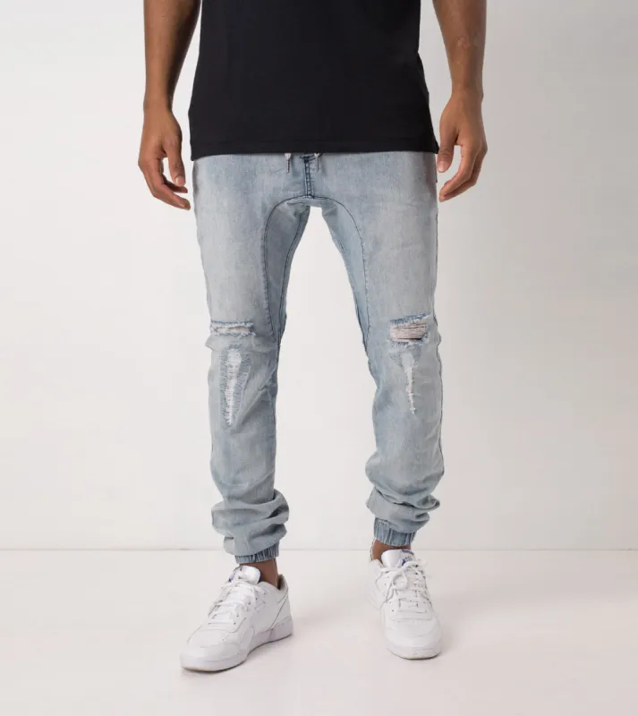 Sureshot Jogger Mid Blue Rip - Sale sold by Zanerobe