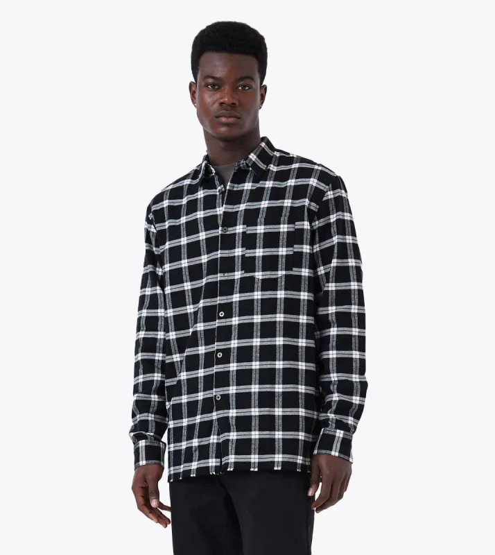 Raw OS Flannel Shirt Black/White sold by Zanerobe