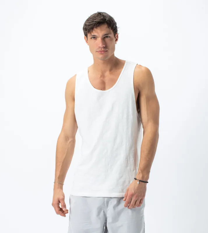 Slub Rugger Tank Milk sold by Zanerobe