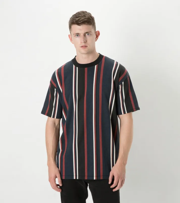 Vertical Box Tee Ink/Dark Cherry sold by Zanerobe