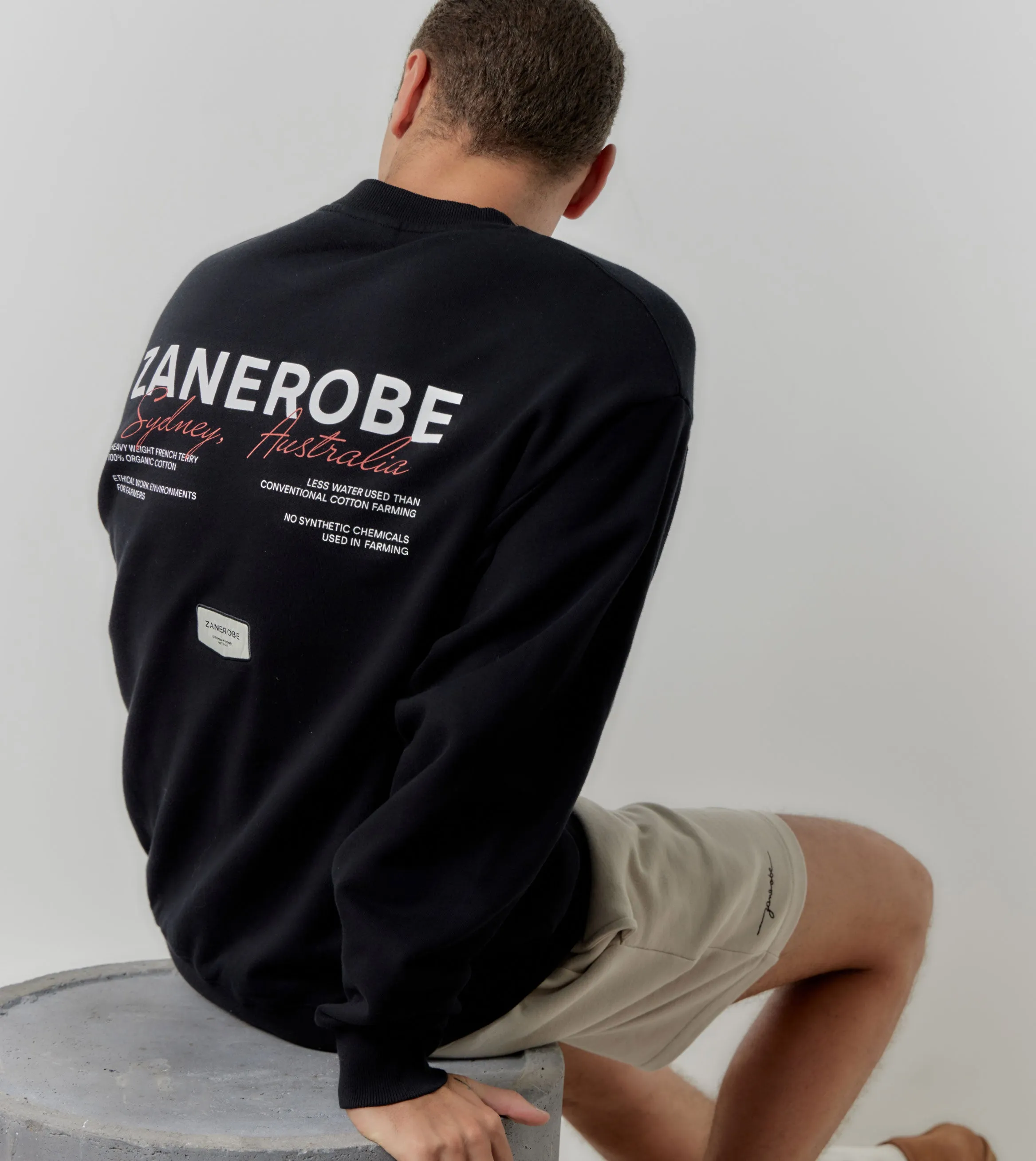 Script Orgo Crewsweat Black sold by Zanerobe product image thumbnail 2