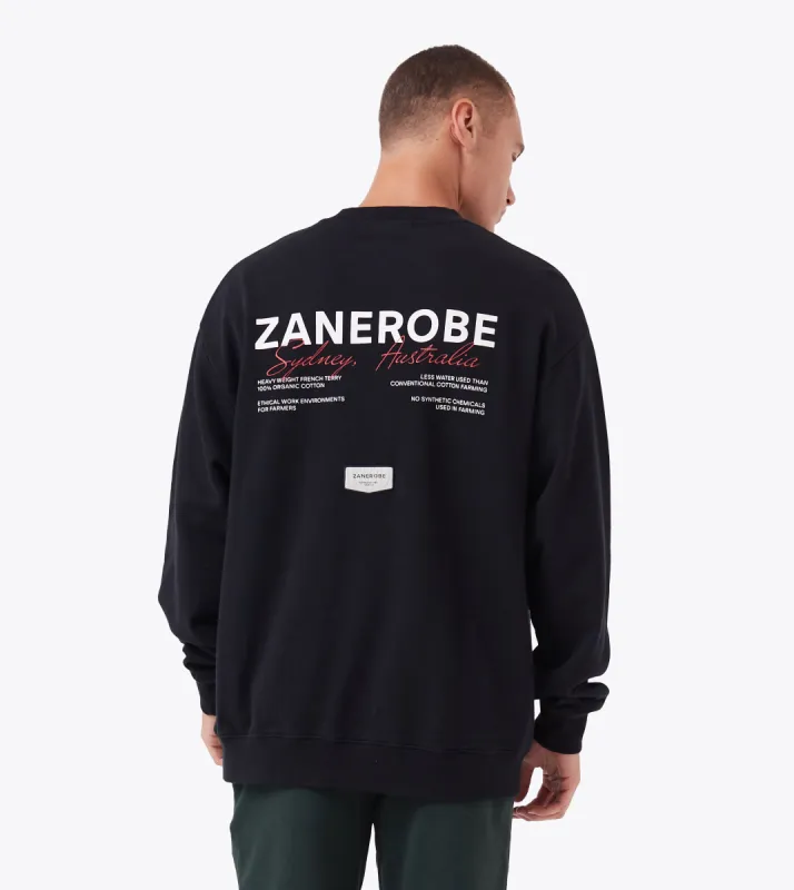 Script Orgo Crewsweat Black sold by Zanerobe